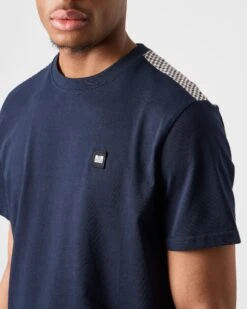 Weekend Offender Diaz T-Shirt SS23 Navy/House Check -Weekend Offender TSSS2304 DIAZ NAVY 3349WO