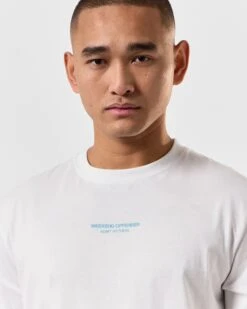Weekend Offender Millergrove T-Shirt White/Saltwater Blue -Weekend Offender TSSS2402 MILLERGORVE WHITE SALTWATER 3870 MODEL