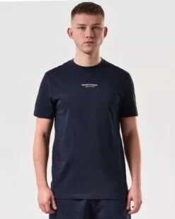 Weekend Offender Millergrove T-Shirt Navy/Periwinkle -Weekend Offender TSSS2402 MILLERGROVE NAVY 5839 MODEL