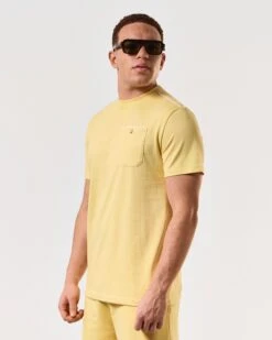 Weekend Offender Kea Pocket T-Shirt Butter Yellow 8 Weekend Offender Kea Pocket T-Shirt Butter Yellow -Weekend Offender TSSS2408 KEA BUTTER 5201 MODEL